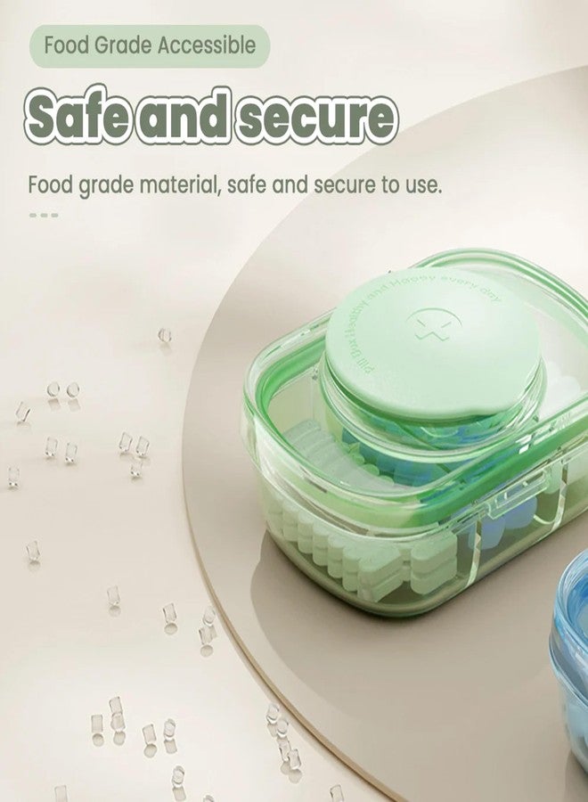 AUGEN Multifunctional Pill Cutter, Portable Pill Cutter and Organizer, Portable Pretty Tablet Cutter, Pill Splitter with Storage Compartment for Pills, Tablets and Medicine (Green) - Image 2